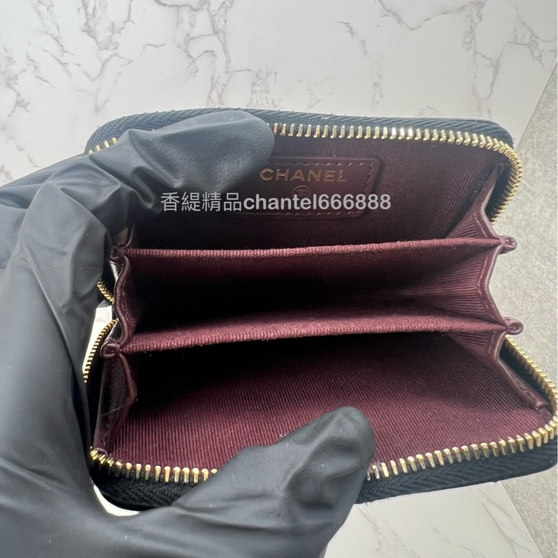 💗香緹國際精品💗 477 Chanel 香奈兒 卡包 黑金荔枝牛-6