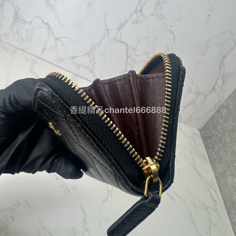 💗香緹國際精品💗 477 Chanel 香奈兒 卡包 黑金荔枝牛-7