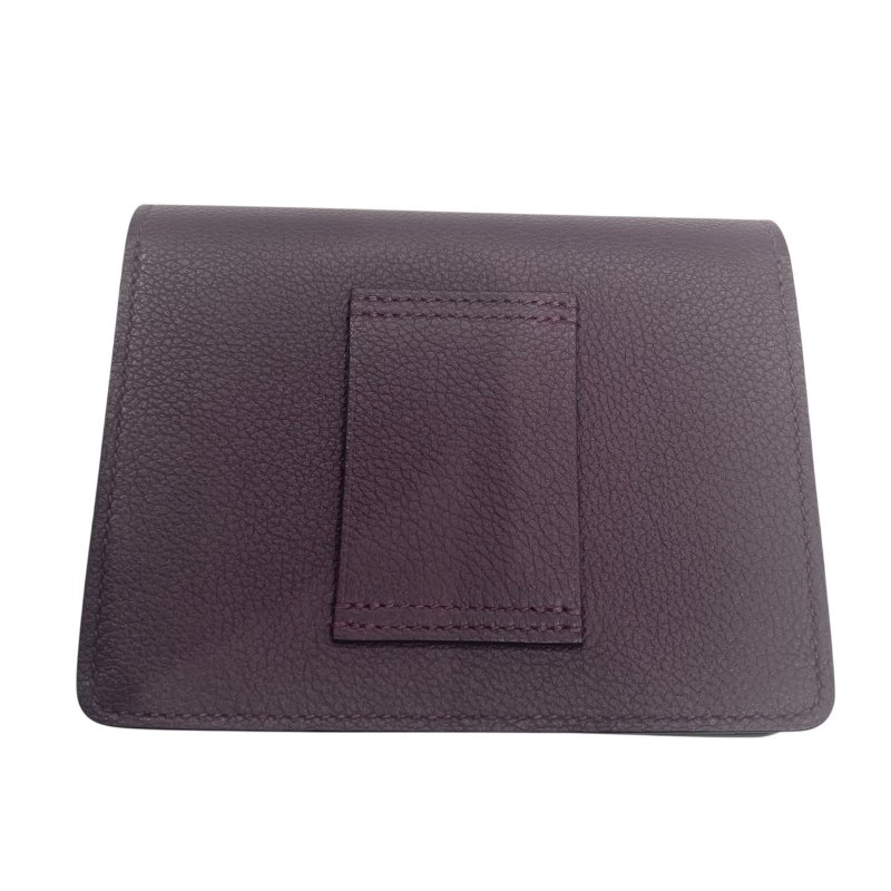 HERMES 愛馬仕 ROULIS SLIM 短夾 迷你腰包 皮革 紫色 金扣-1