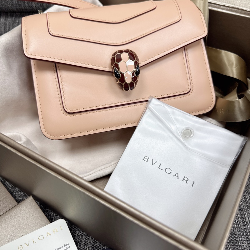 Bvlgari serpenti forever 斜背包 粉色紅色頭-1