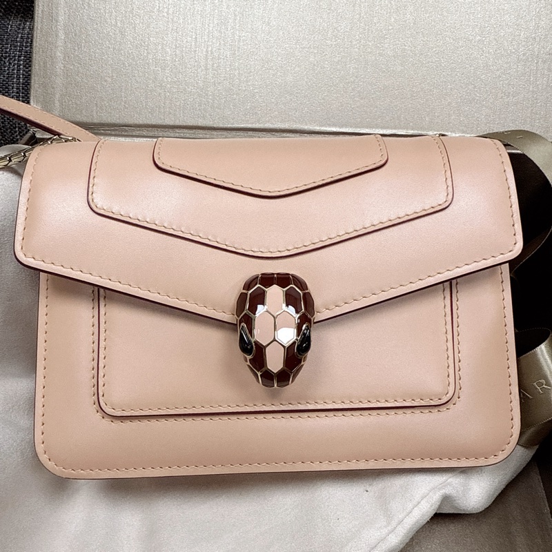 Bvlgari serpenti forever 斜背包 粉色紅色頭-6
