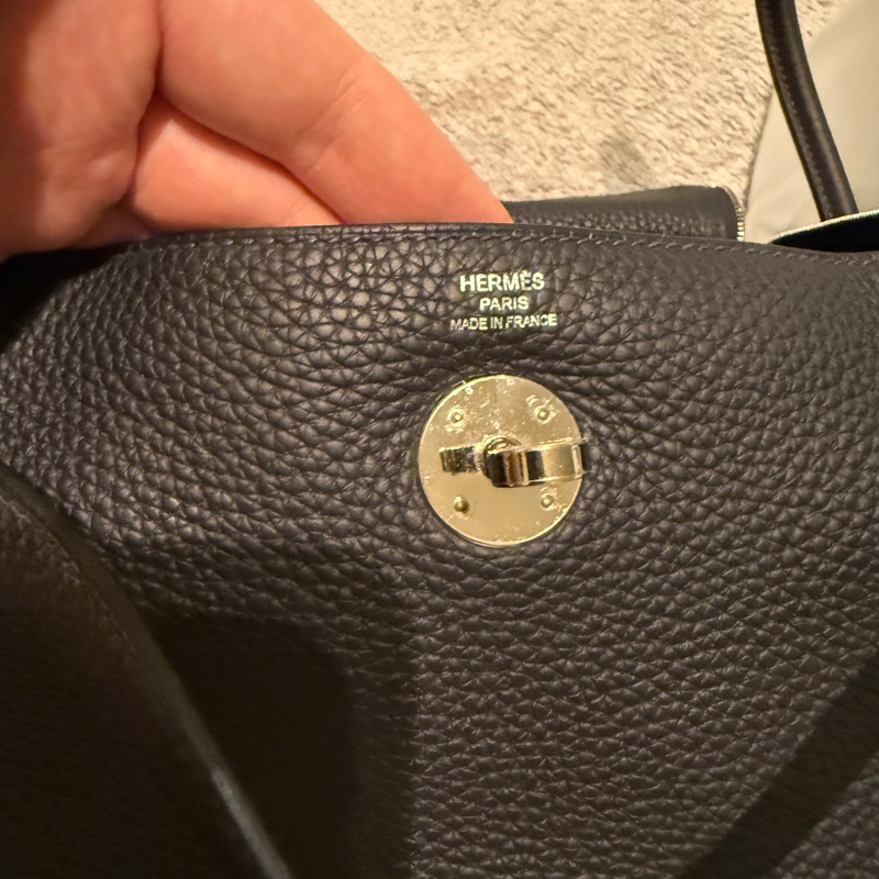 Hermes Lindy 26 U刻TC皮 黑呢色 3Y 銀扣 95新-1