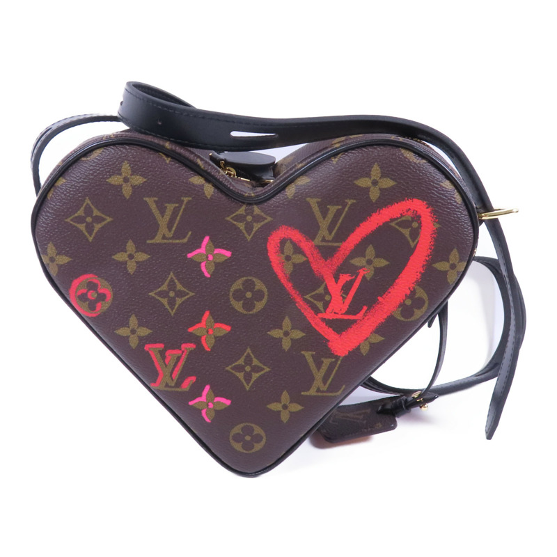 LOUIS VUITTON Monogram Sac Coeur Fall In Love金扣肩背袋棕色-1