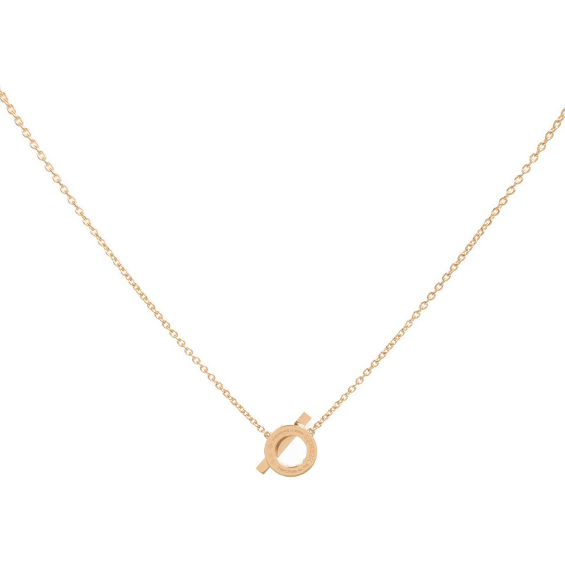 HERMES 18K玫瑰金Finesse Necklace鑽石項鍊-1