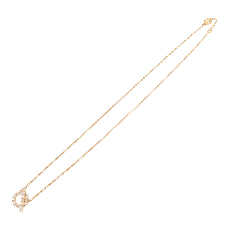 HERMES 18K玫瑰金Finesse Necklace鑽石項鍊-2