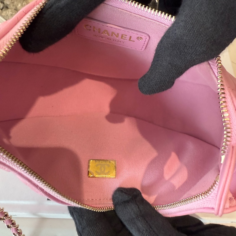 CHANEL 粉色月亮包彎月包 幸運餅乾包 鏈條包 芯片款-5