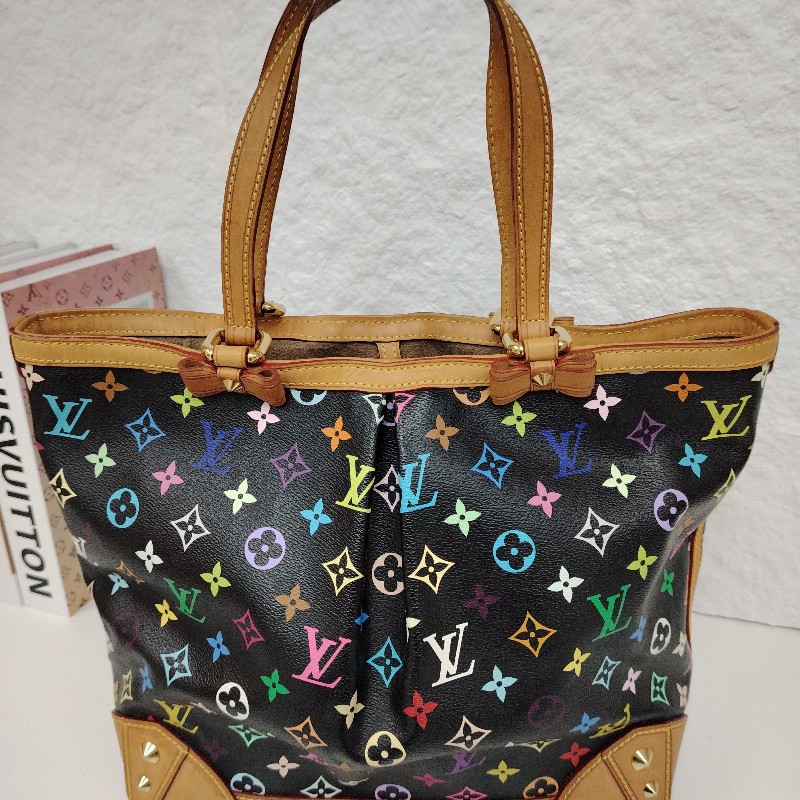 LV Sharleen 黑色拼多色 黑三彩 塗層帆布 小號-1