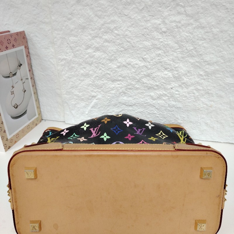 LV Sharleen 黑色拼多色 黑三彩 塗層帆布 小號-3
