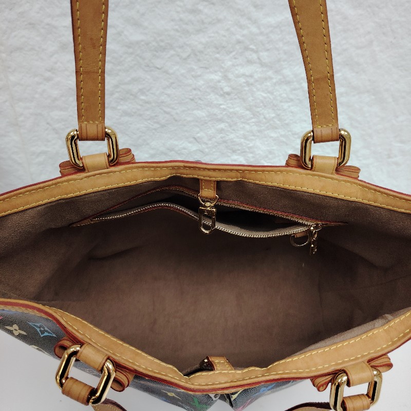 LV Sharleen 黑色拼多色 黑三彩 塗層帆布 小號-5