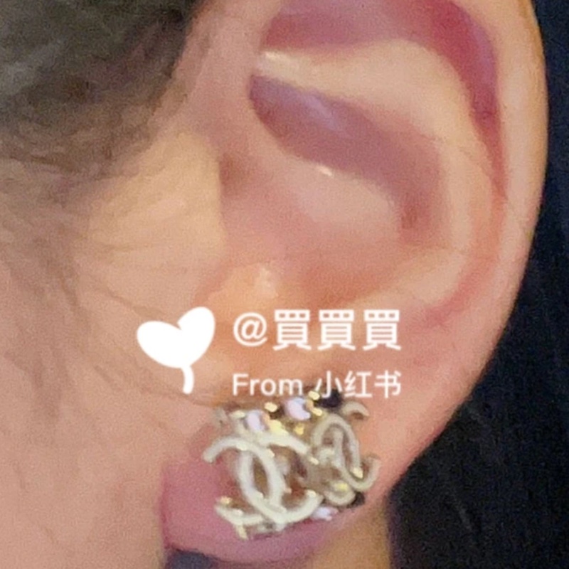 香奈兒絕版骰子立體耳環（白色）-5