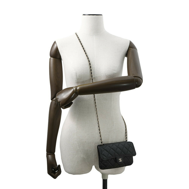 Chanel 環保袋，Matelasse Coco Mark，魚子醬皮革，尼龍，AP2095，雙向鏈條單肩包，黑色-5