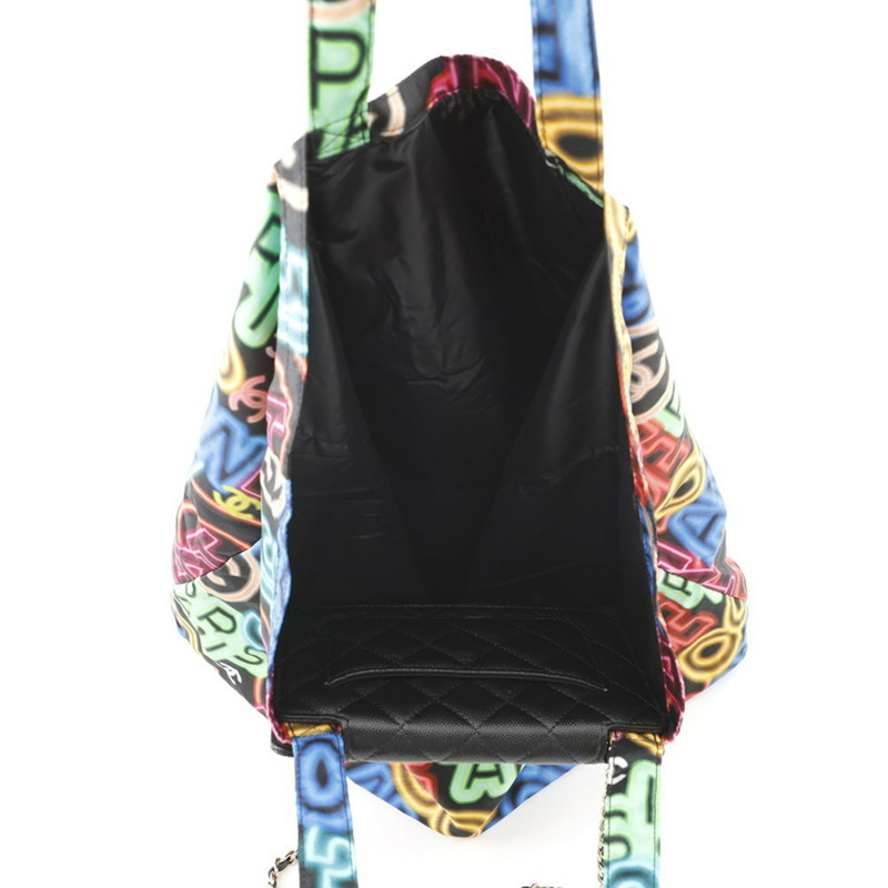 Chanel 環保袋，Matelasse Coco Mark，魚子醬皮革，尼龍，AP2095，雙向鏈條單肩包，黑色-6