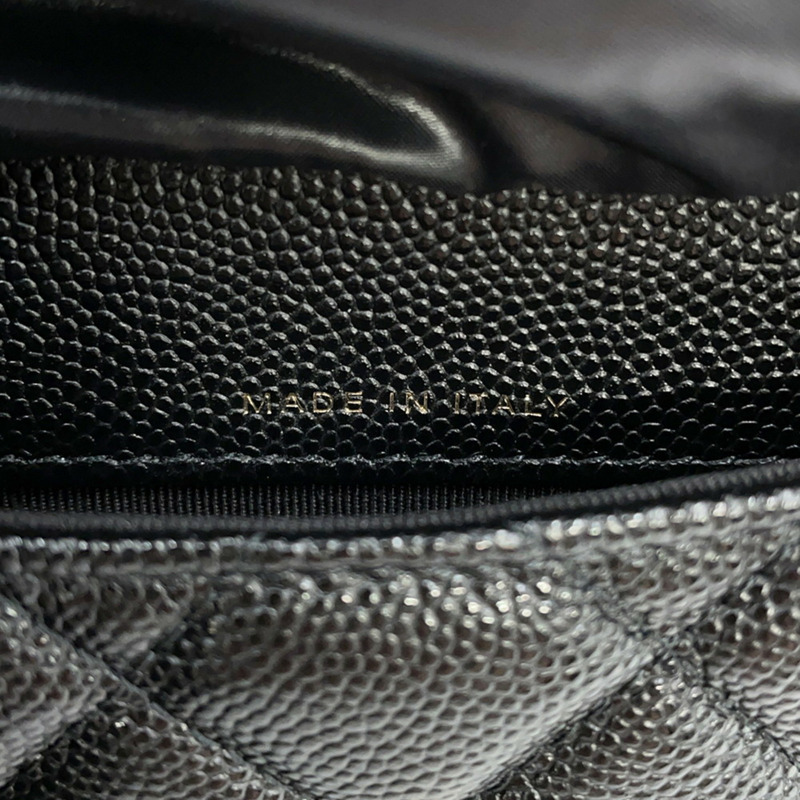 Chanel 環保袋，Matelasse Coco Mark，魚子醬皮革，尼龍，AP2095，雙向鏈條單肩包，黑色-17