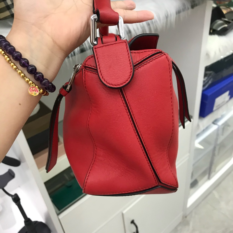 Loewe羅意威 小號 紅色puzzle手提包 肩背包 斜背包-9