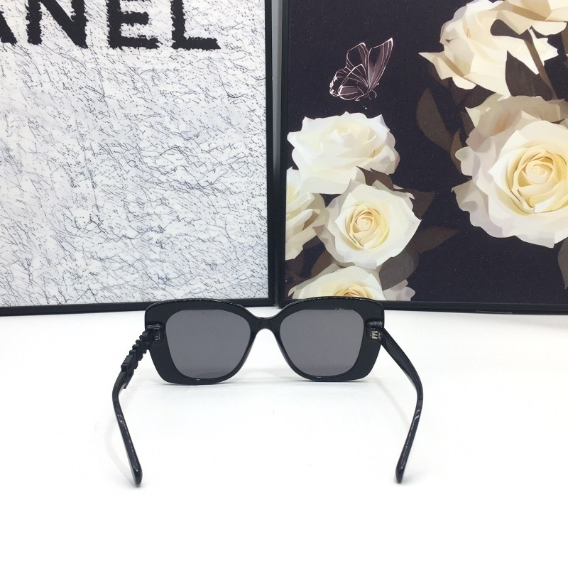 Chanel香奈兒 5422B黑鑽方框墨鏡 太陽鏡-4