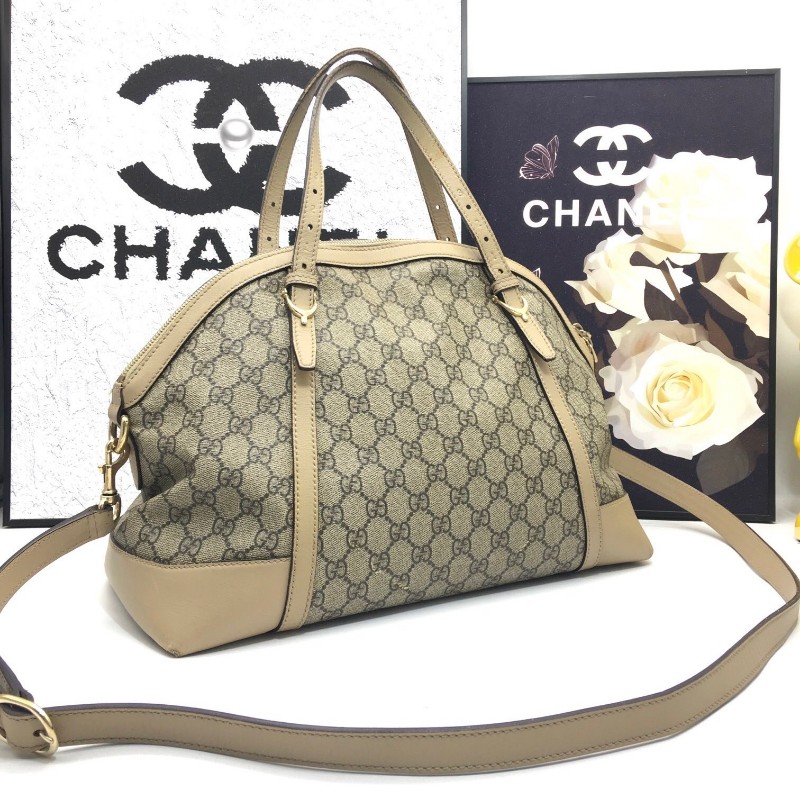 GUCCI古馳 老花拼皮手提包 肩背包 斜背包-2