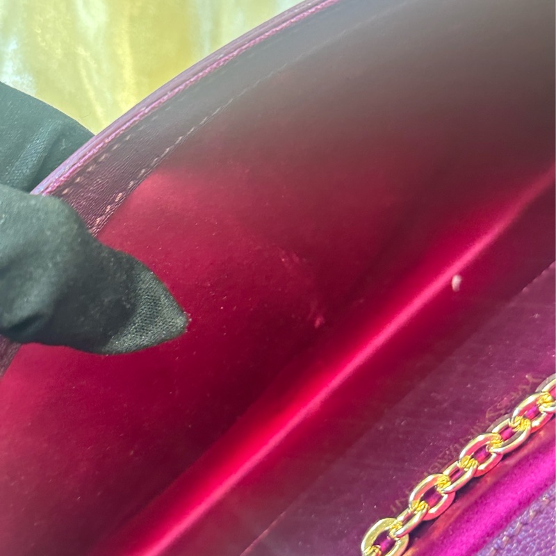 YSL圣罗兰紫罗兰色浮雕logo大号手拿包-5