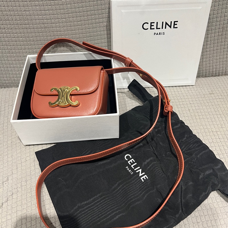 全網最後一顆💗Celine Mini Triomphe凱旋門 小廢包 焦糖色-12