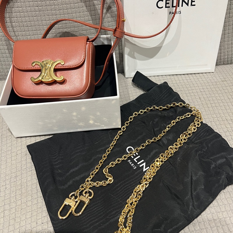 全網最後一顆💗Celine Mini Triomphe凱旋門 小廢包 焦糖色-13