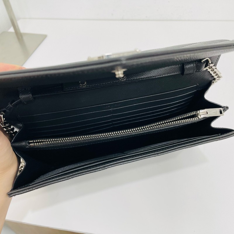 聖羅蘭/Saint laurent MATELASSE迷你袋 黑銀 肩背包 斜背包-2