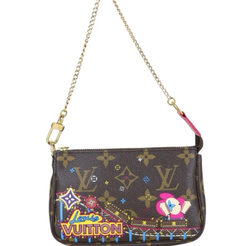 「JL精品代購」98新 LV 聖誕限量游樂園系列小麻將-0