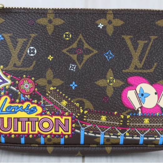 「JL精品代購」98新 LV 聖誕限量游樂園系列小麻將-10