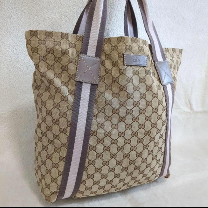正品 GUCCI 古馳 手提包 托特包 稀有色 購物包 A4 可 小資精選-1