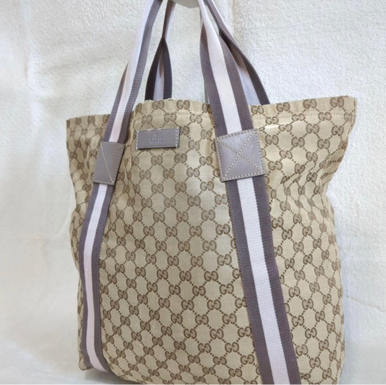 正品 GUCCI 古馳 手提包 托特包 稀有色 購物包 A4 可 小資精選-10