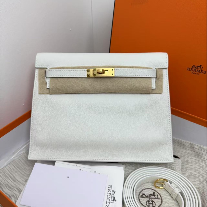 Hermès 愛馬仕 Kelly Danse 白色金扣 B刻-0