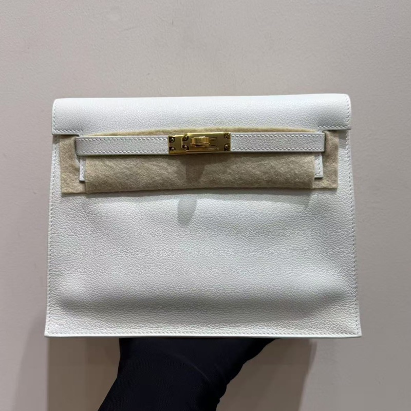 Hermès 愛馬仕 Kelly Danse 白色金扣 B刻-5