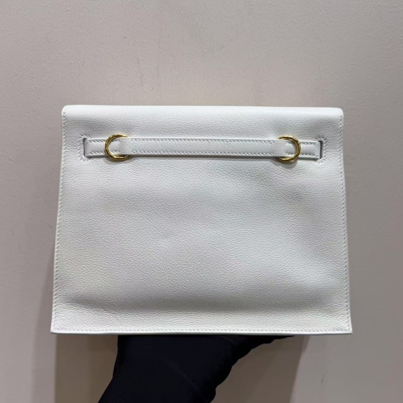 Hermès 愛馬仕 Kelly Danse 白色金扣 B刻-6