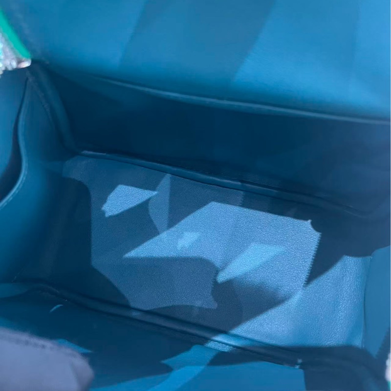 🌈Hermes💚Mini Lindy一代💚綠色內拼藍色銀扣🌟未使用99.8新閑置🌈🌟Swift皮🌟-6