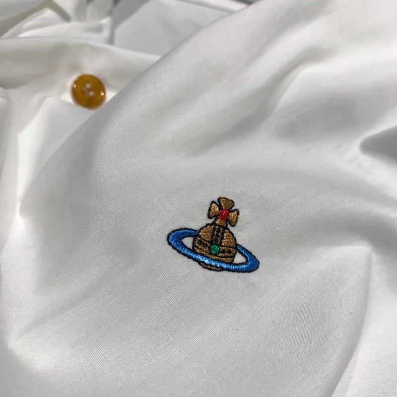 🎉新品好折扣✨Vivienne Westwood 女款 Drunken 抓褶設計純棉府綢襯衫 白色 EU38/40/42/44-3