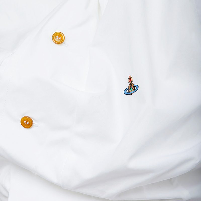 🎉新品好折扣✨Vivienne Westwood 女款 Drunken 抓褶設計純棉府綢襯衫 白色 EU38/40/42/44-14