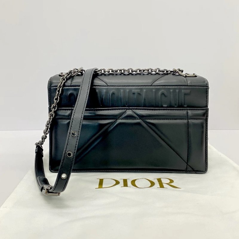 DIOR 全皮黑色銀扣蒙田30手提肩背斜背包 25*15*8 98新配件盒子塵袋購證-7