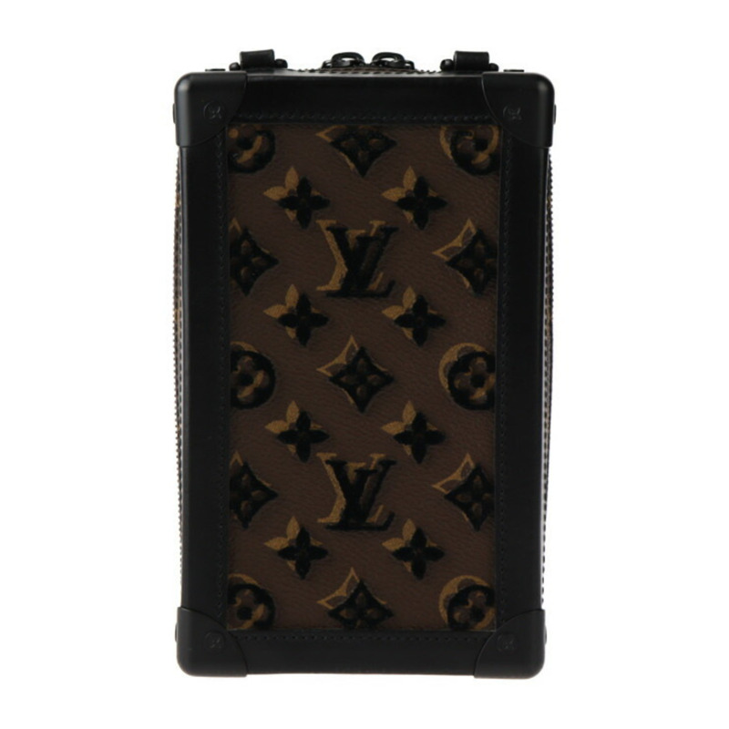 LOUIS VUITTON Vertical Soft Trunk Monogram Tuftage 單肩包 M45044 皮革 棕色 黑色 圓形 Pochette 包 R2412123007050-2