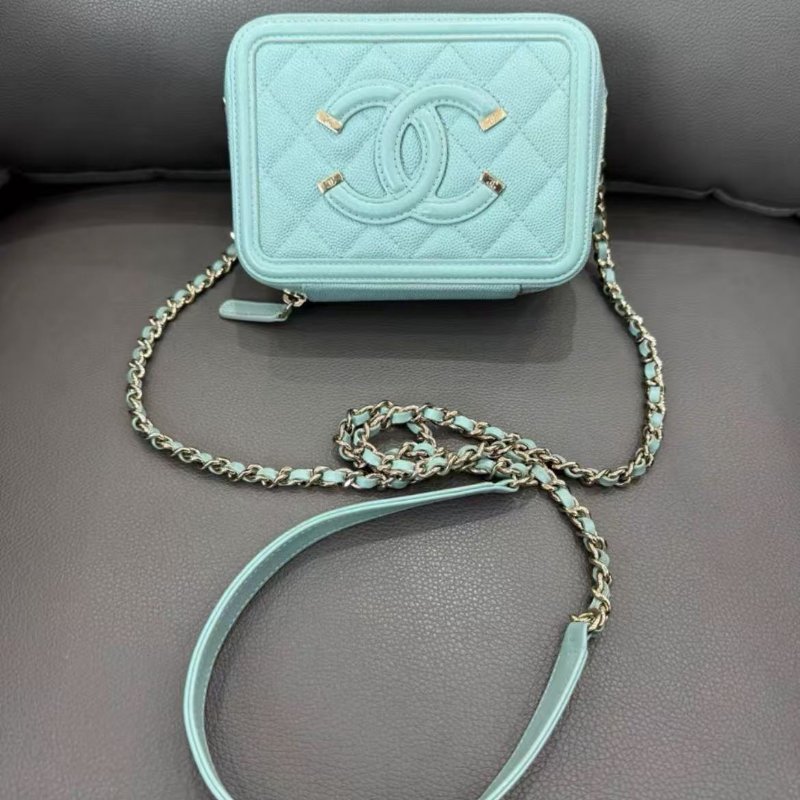 Chanel 相機包藍色mini 14.5×10.5 97新 配件塵袋-0