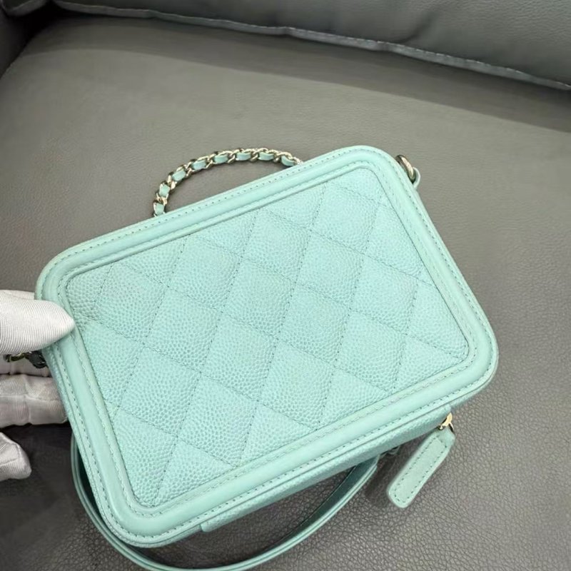 Chanel 相機包藍色mini 14.5×10.5 97新 配件塵袋-6