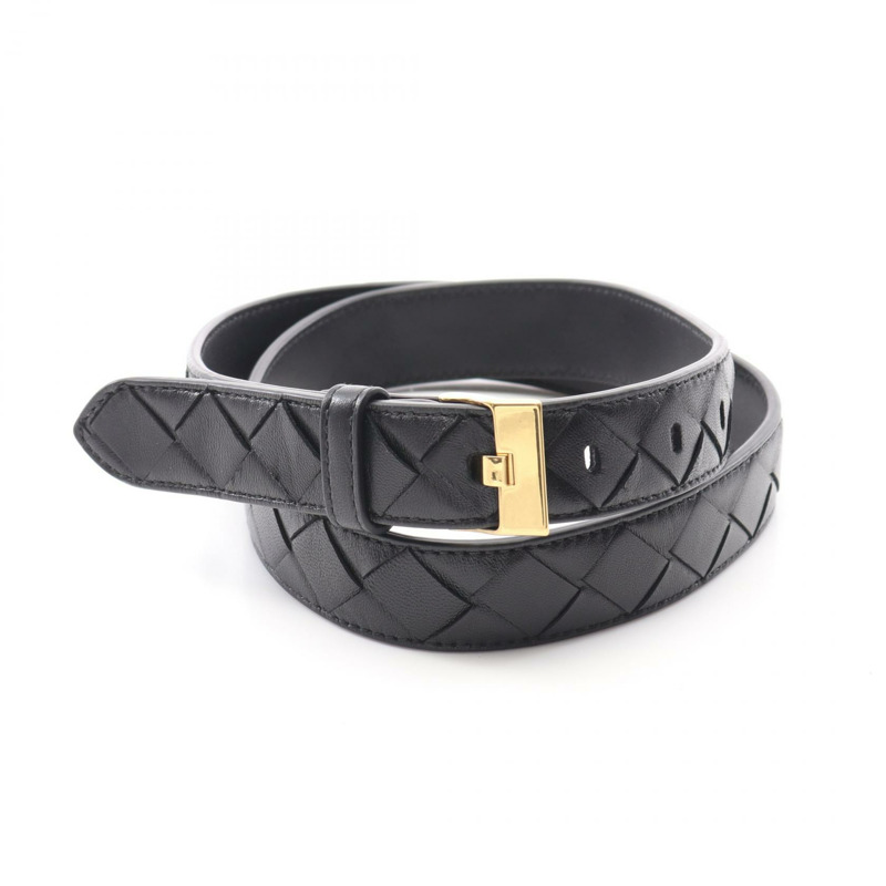 BOTTEGA VENETA Intrecciato 皮帶 799048VCPP5101980 皮革 黑色 全新女裝-0