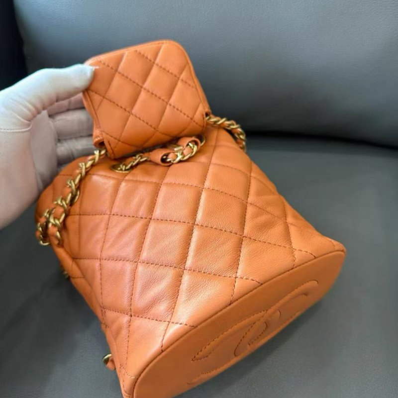 ✨Chanel 23A橘色子母包後背包 全新配件塵袋-1