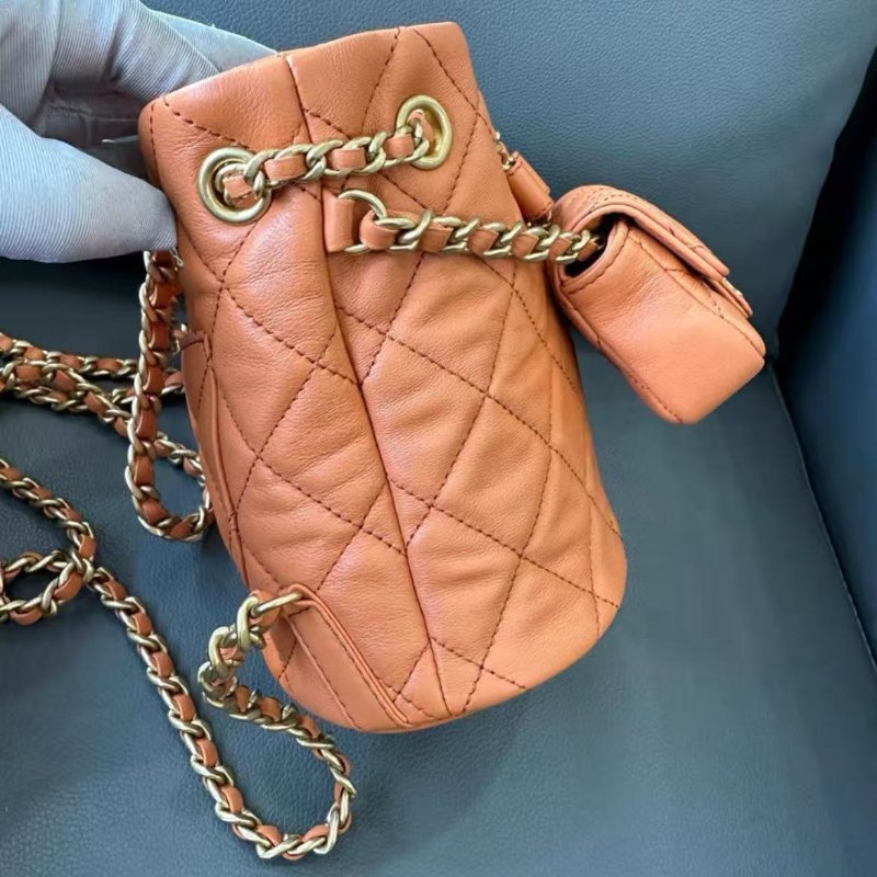 ✨Chanel 23A橘色子母包後背包 全新配件塵袋-4