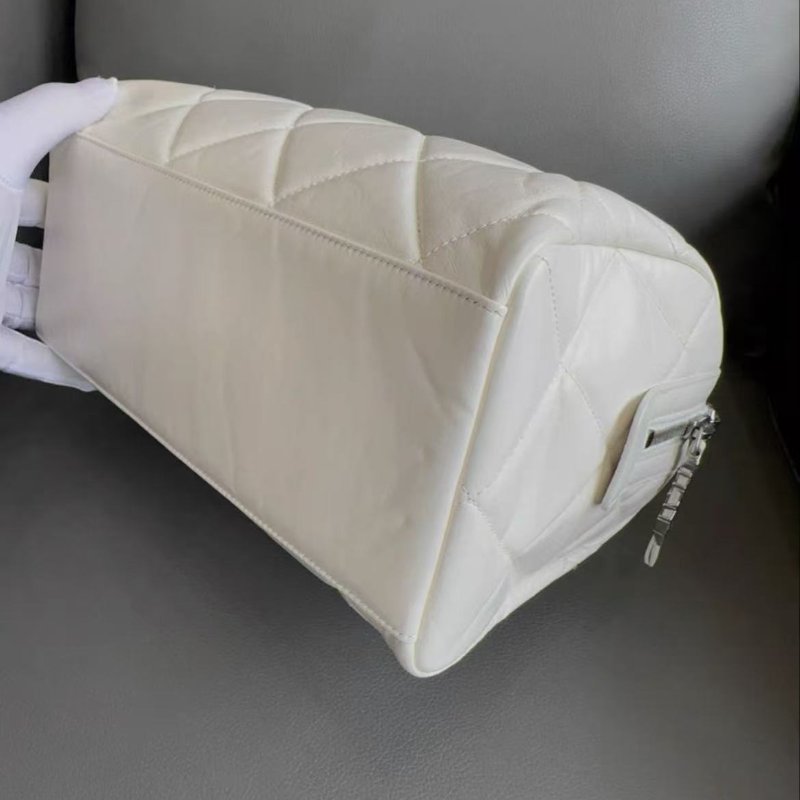 Chanel 波士頓包jennie同款油蠟皮 行李牌 98新 配件塵袋盒子-5