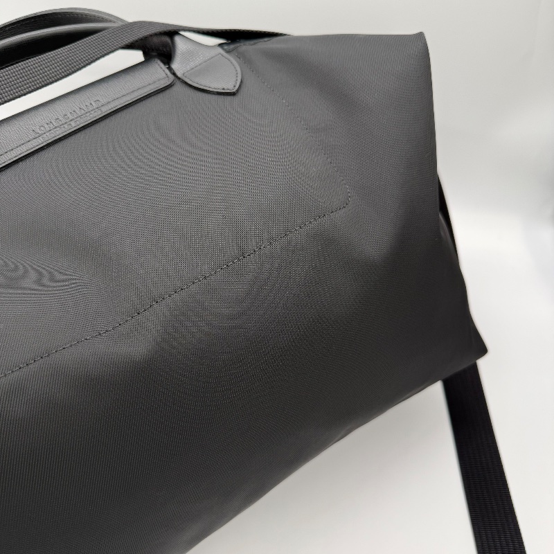 LONGCHAMP 黑色尼龍 手提托特包 旅行袋-7
