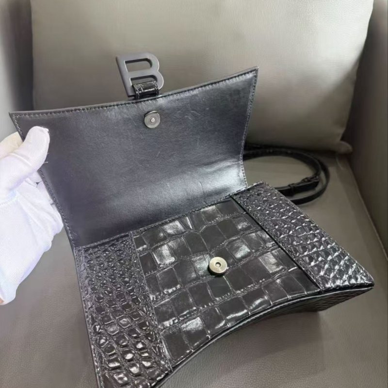 Balenciaga 沙漏黑色鱷魚壓紋 S號 98新 配件塵袋-1