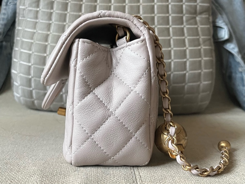 Chanel 22B香芋紫 cf mini金球 斜背包肩背包香奈兒精品斷捨離-4