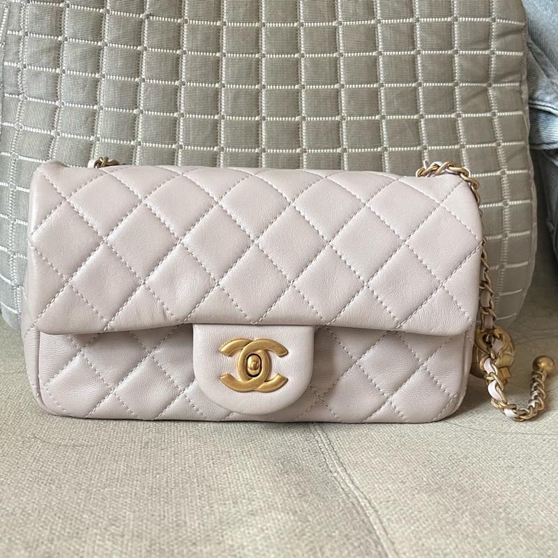 Chanel 22B香芋紫 cf mini金球 斜背包肩背包香奈兒精品斷捨離-6