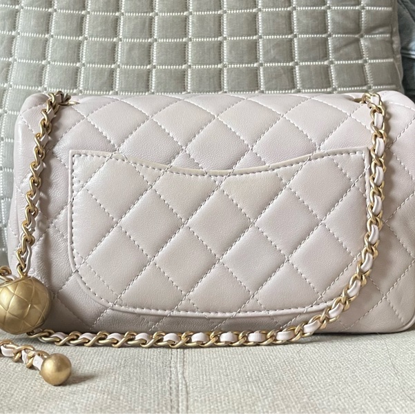 Chanel 22B香芋紫 cf mini金球 斜背包肩背包香奈兒精品斷捨離-7