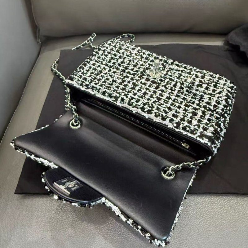 ✨Chanel 25C CF 大mini 亮片小號14x22x7 全新 配件塵袋-2