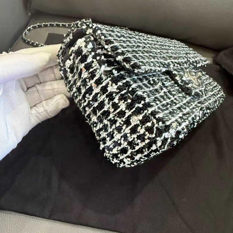 ✨Chanel 25C CF 大mini 亮片小號14x22x7 全新 配件塵袋-3