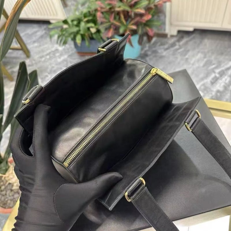 Chanel 中古羊皮冰格圓筒包22*10cm 98新 配件塵袋-3